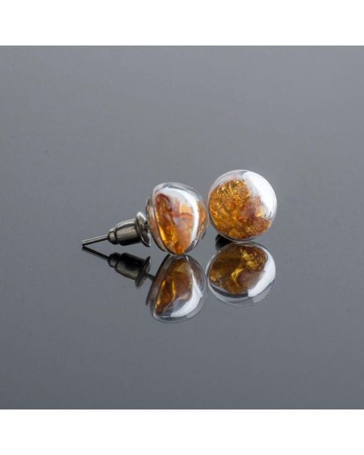 My Little Nature Multicolor Amber Earrings With Natural Amber Stones