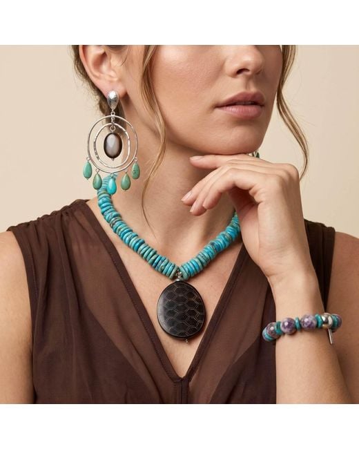 Jaredjamin Metallic Sonora Agate & Howlite Chandelier Drop Post Earrings