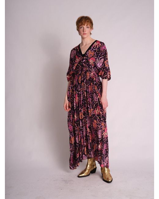 Any Old Iron Purple Spiders From Mars Kaftan Dress