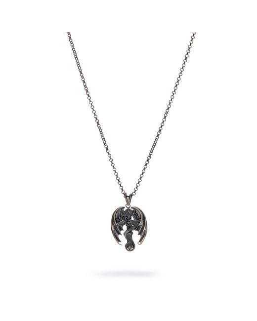 Ebru Jewelry Metallic Legendary Dragon Cross Sterling Necklace for men