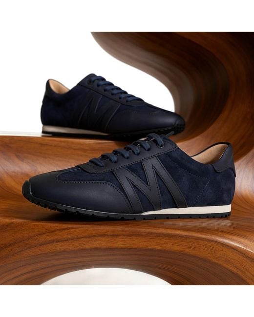By Virgo Blue Noir Handcrafted Leather Sneaker