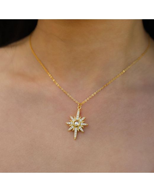 Luna Charles Metallic Neutrals Heidi North Star Birthstone Necklace Plated June