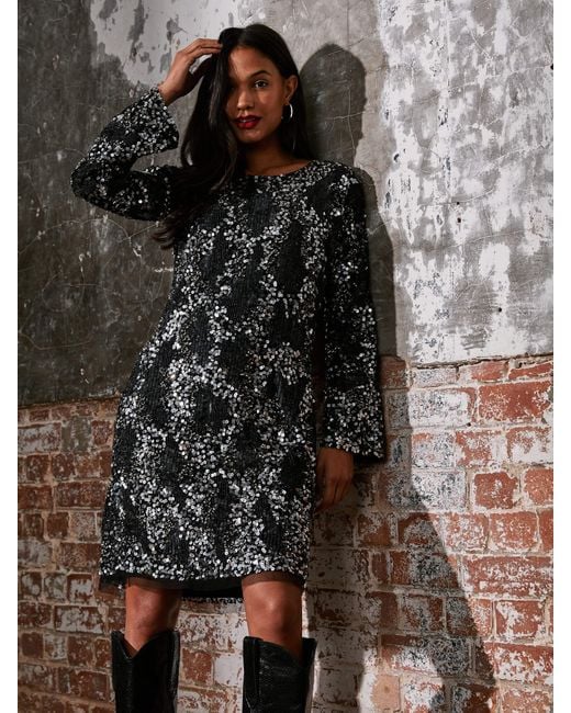 Rose & Nancy Black Eden Beaded Mini Dress