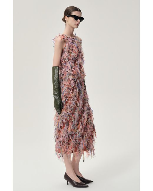 FRONT ROW SHOP Red Julie Fringed Top