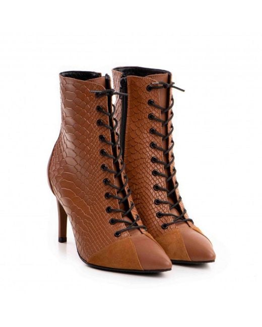 The 5Th Element Brown Daria Camel Mid-Ankle Slim Boots