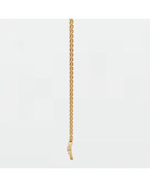 Aya Fine Jewelry Metallic Round Cut Minimalist Curved Lab Diamond Necklace