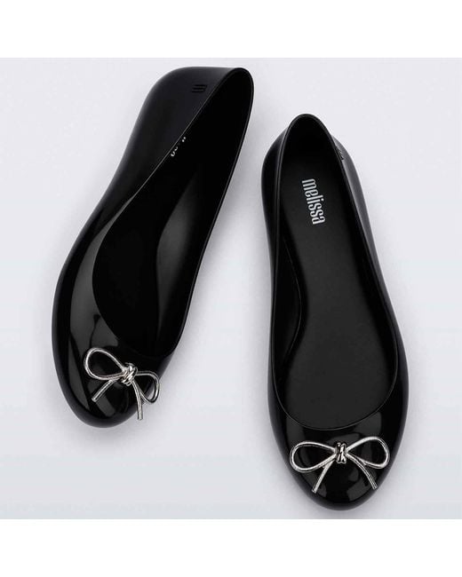 Melissa Black Sweet Love Chrome Ballet Flat
