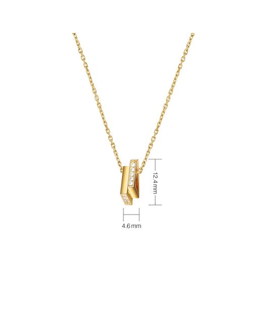Meulien Metallic Double Mini Triangle Necklace