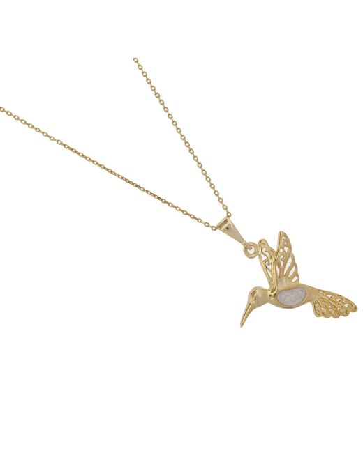 Ebru Jewelry Metallic Pure Spirit Hummingbird Vermeil Necklace