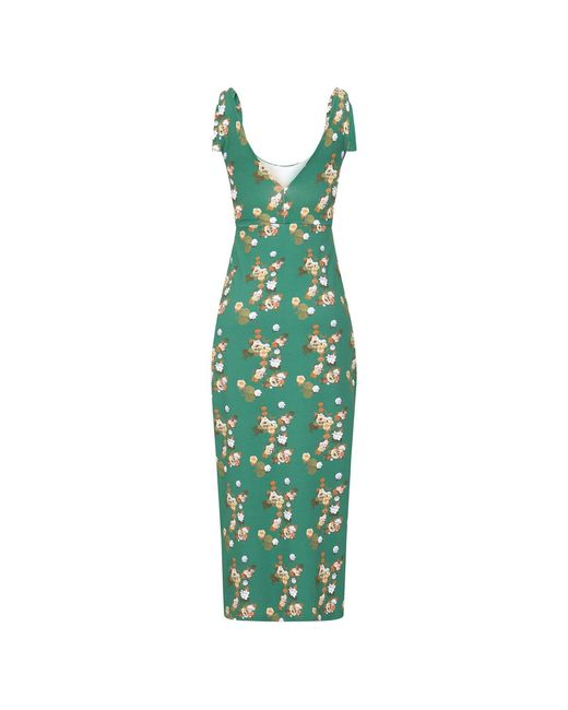 Sophie Cameron Davies Green Floral Cotton Maxi Dress