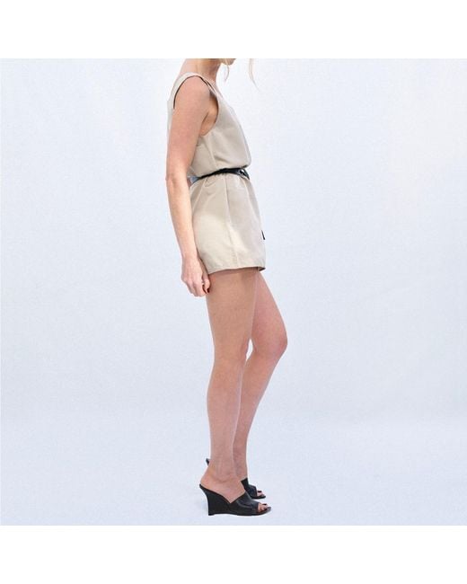 Victoria Slavinskaia Brown Neutrals Silk Mini Dress