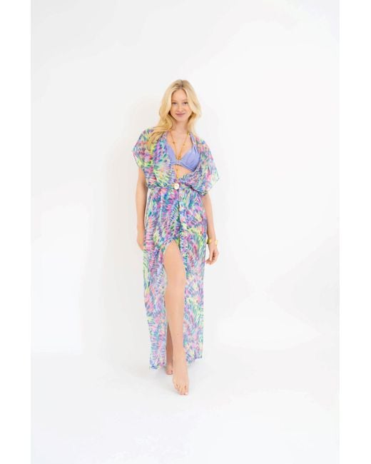 Leyla Maya Ltd Green Sophia Sheer Long Beach Dress