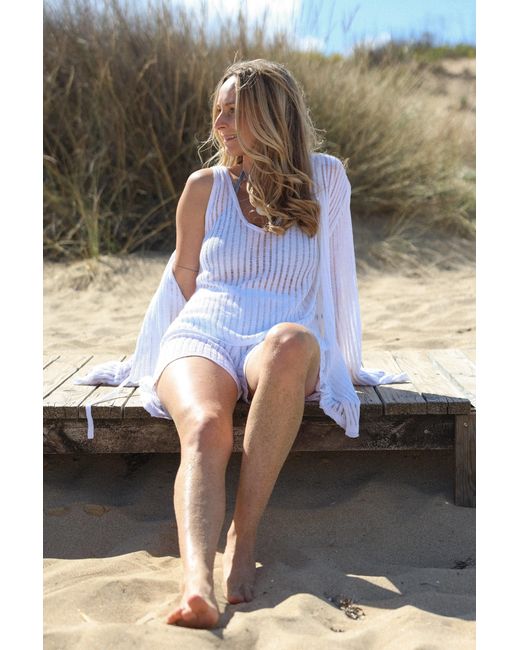 SALANIDA White Caldo 100% Linen Tank Top