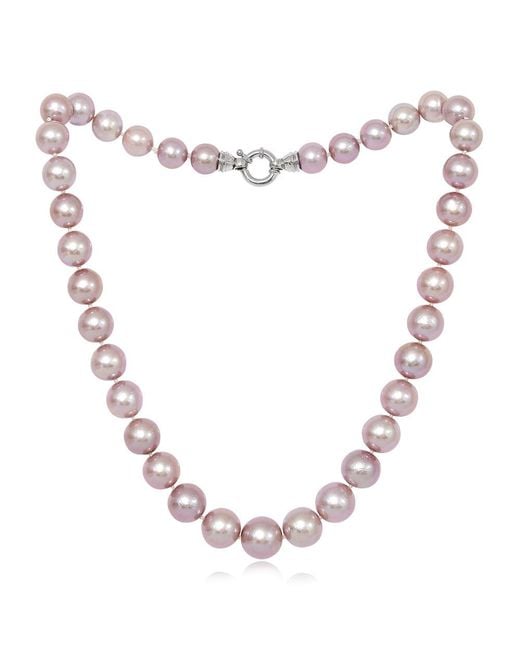 Pearls of the Orient Online Metallic Gratia Almost Round Large Edison Cultured Freshwater Pearl Necklace