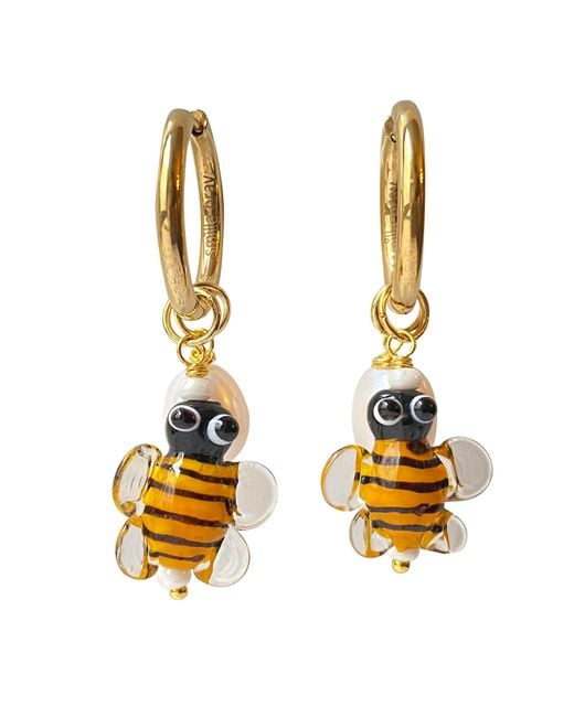 Smilla Brav Metallic Bee Earrings
