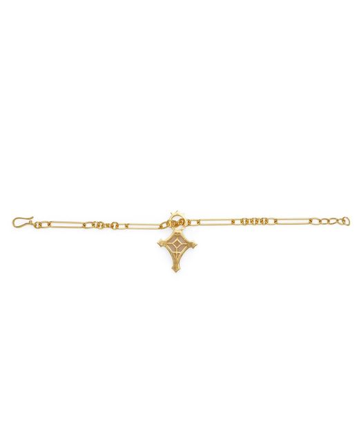 Dhwani Bansal Metallic Adjustable Cruz Bracelet With Mother Of Pearl