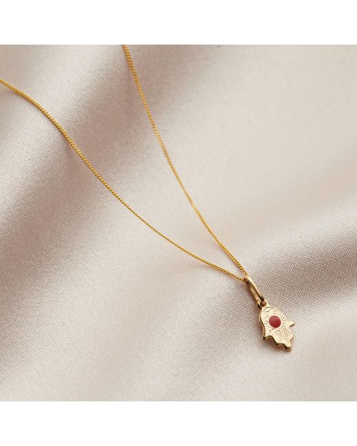 Posh Totty Designs Multicolor Gold Mini Hamsa Hand Necklace