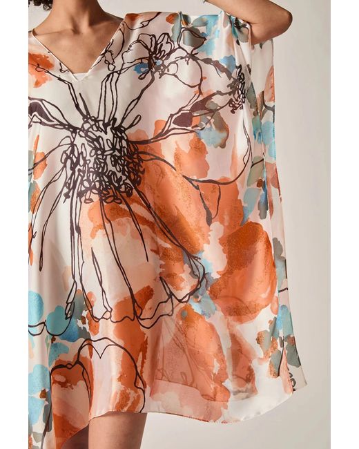 James Lakeland White Floral Sketch Kaftan