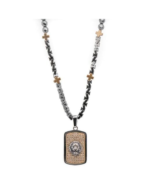 Ebru Jewelry Metallic Unique Lion Necklace for men