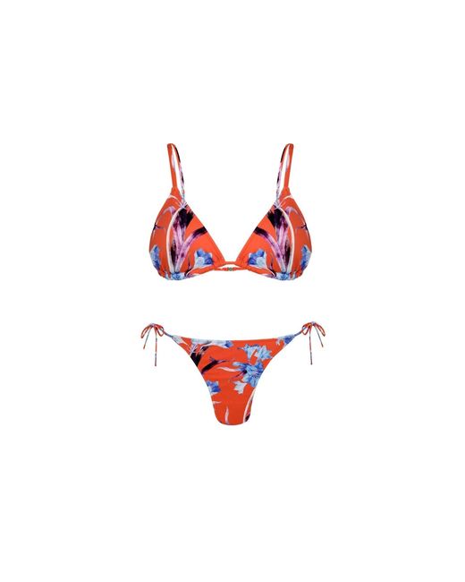 Cherina Beachwear Llc Red St. Barts Floral Bikini Set
