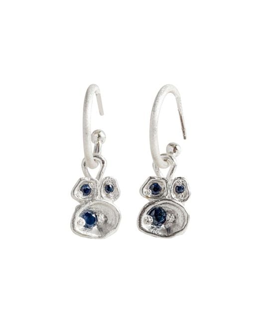 Claire Hill Designs Blue Sapphire Lichen Hoop Earrings