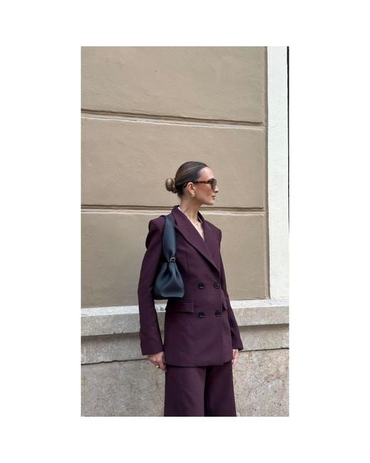 Icon Leva Purple Kaia Tailored Double Breasted Blazer Jacket