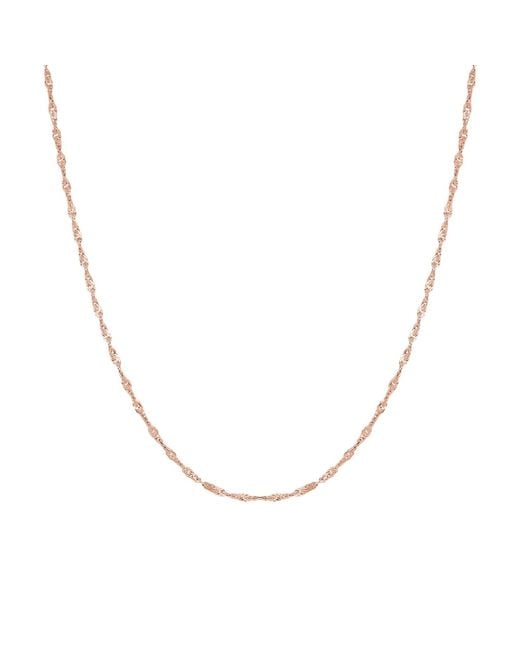 Spero London Metallic Twisted Curb Singapore Sterling Chain Adjustable Size