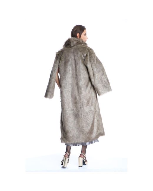 Silvia Serban Green Long Hair Fur Coat/Vest