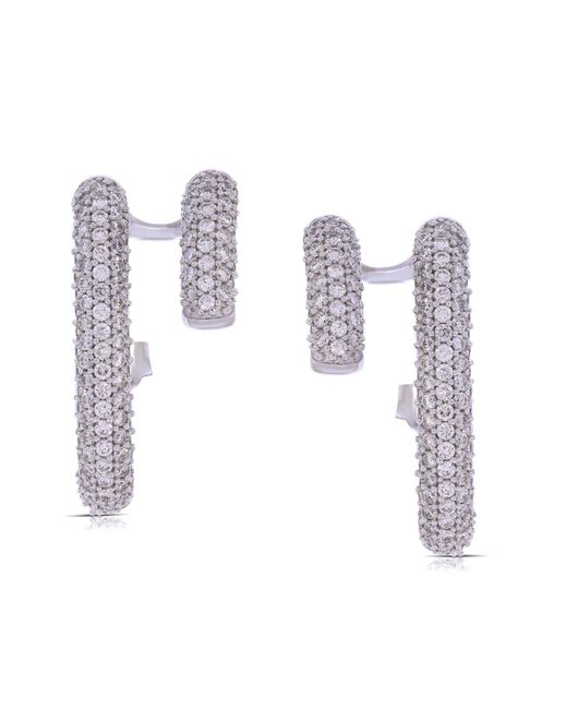 Artisan White Natural Diamond Pave In 14k Gold Sparkle Antique Stud Earrings
