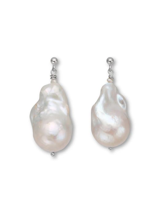 EVA REMENYI White Giséle Baroque Pearl Earrings