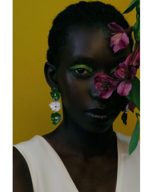 Lavani Jewels Green And Prunus Earrings