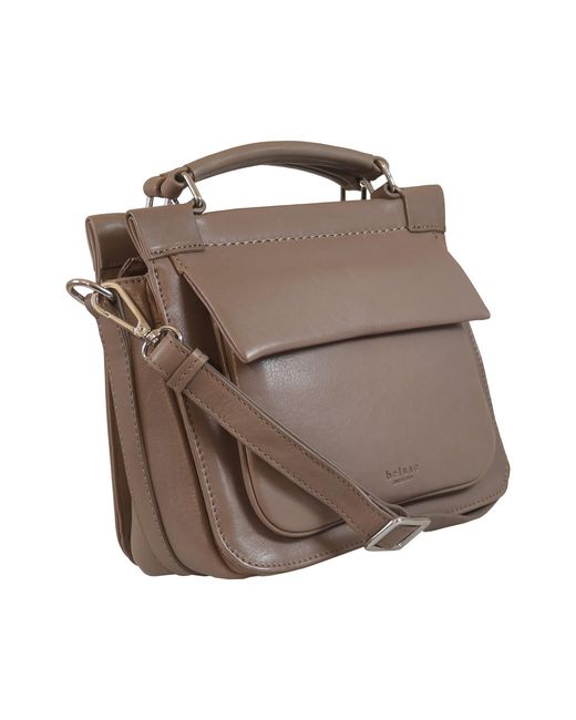 BELYSA Brown Kathleen Taupe Leather Crossbody/Handbag