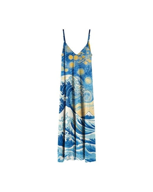 Aloha From Deer Blue Starry Wave Maxi Dress