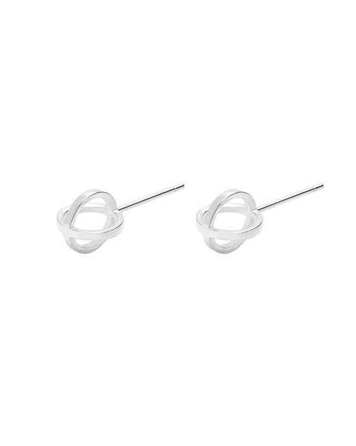 Sheida Farrokhi White Circle Stud Earrings