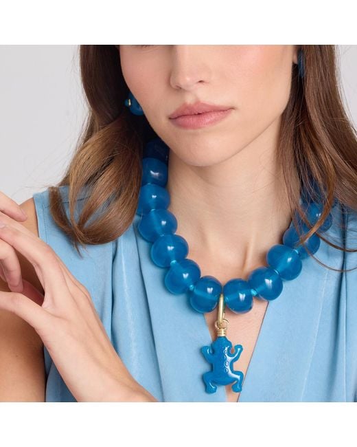 Michael Nash Jewelry Blue Vivienne Cerulean Resin Necklace