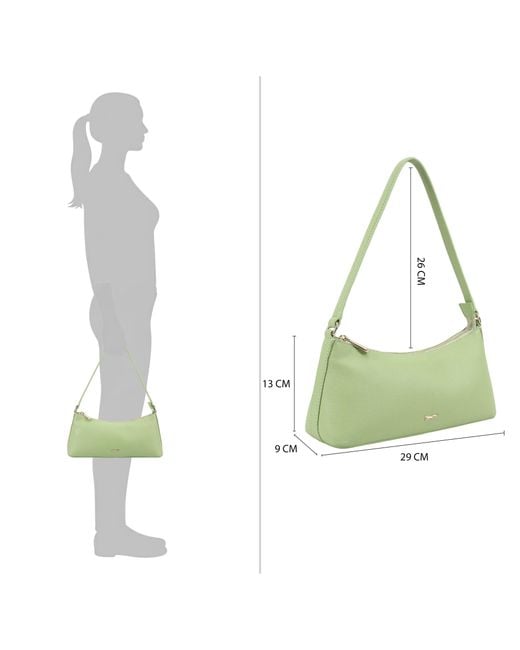 Paul Costelloe Green Zoey Leather Shoulder Bag