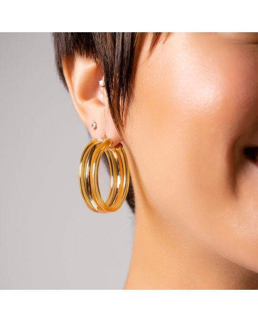 Gold & Honey Yellow Ridge Hoops