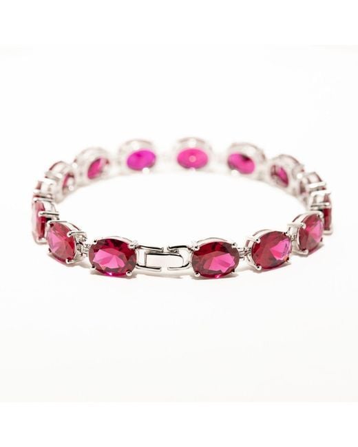 Belinda Jewelz Pink Kierra Oval-Cut Ruby Tennis Bracelet