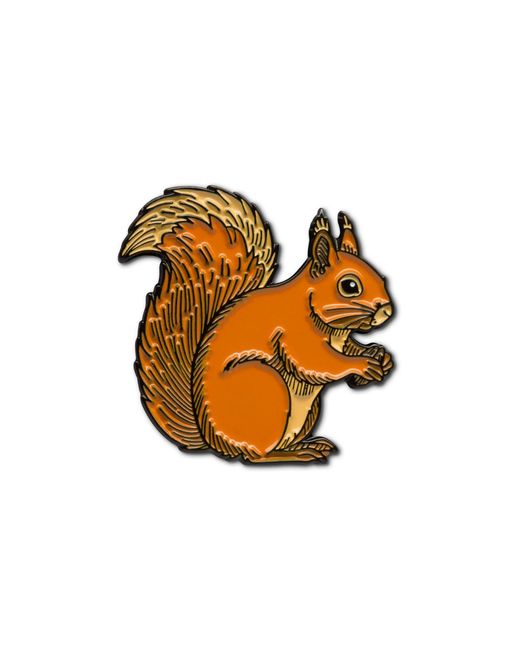 Make Heads Turn Orange Enamel Pin Squirrel