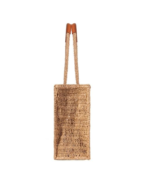 Jurgi Brand Brown Neutrals Handmade Beach Bag With Leather Accents