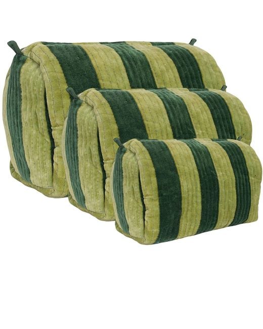 Conscious Yoga Collective Green The Striped Velvet Travel Set