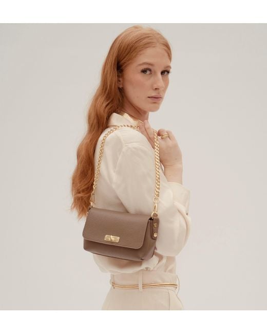 Apatchy London Brown Neutrals The Maisie Mini Mink Leather Bag