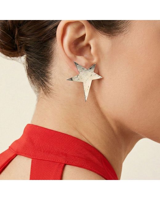 Jaredjamin White Shooting Star Clip On Earrings