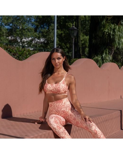 Befitnesslou Pink Bra Coral Snake Print