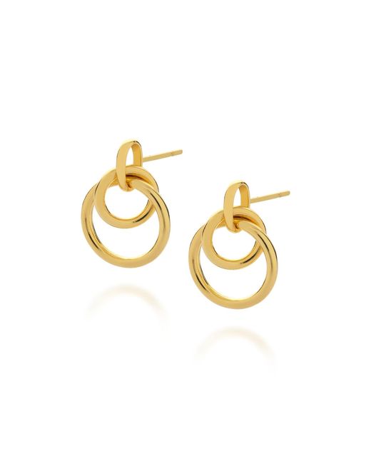 Nellou Jewellery Metallic Double Hoop Ear Drop Plated Sterling