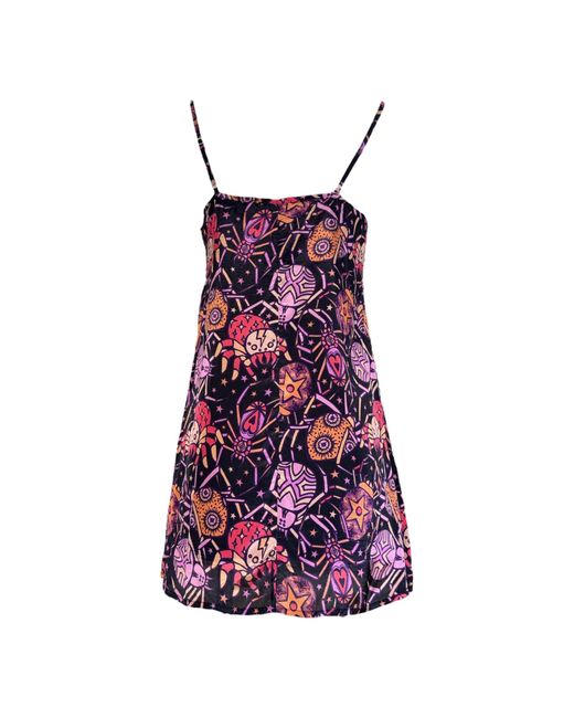 Any Old Iron Purple Spiders From Mars Short Dress