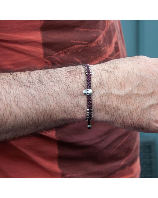 Harbour Uk Red Skull Connection Rope Bracelet for men