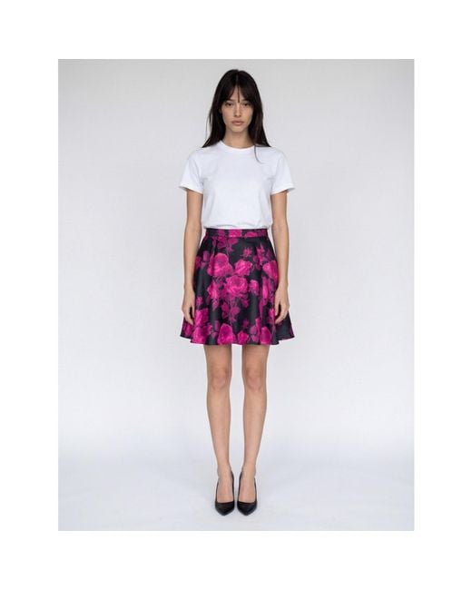 Introvertie VIENNA Pink Helena A-Line Silk Skirt Mini