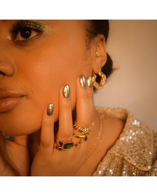 Superdivajewellery Metallic Crystal Diamante Hoop Earrings