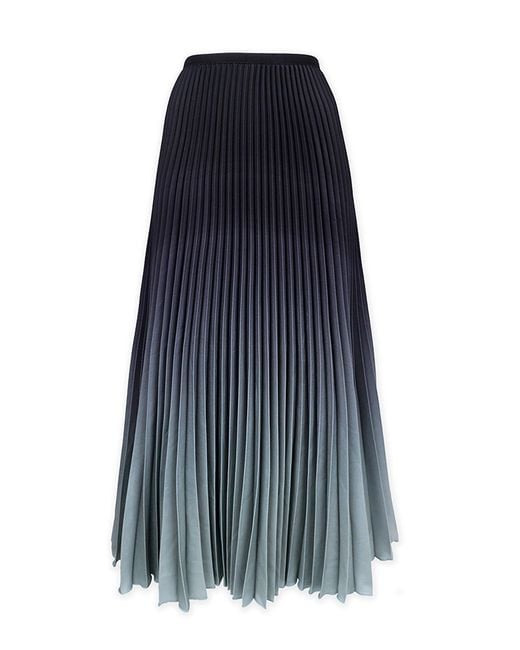 Wild Cosmos Blue Kate Ombre Pleated Skirt